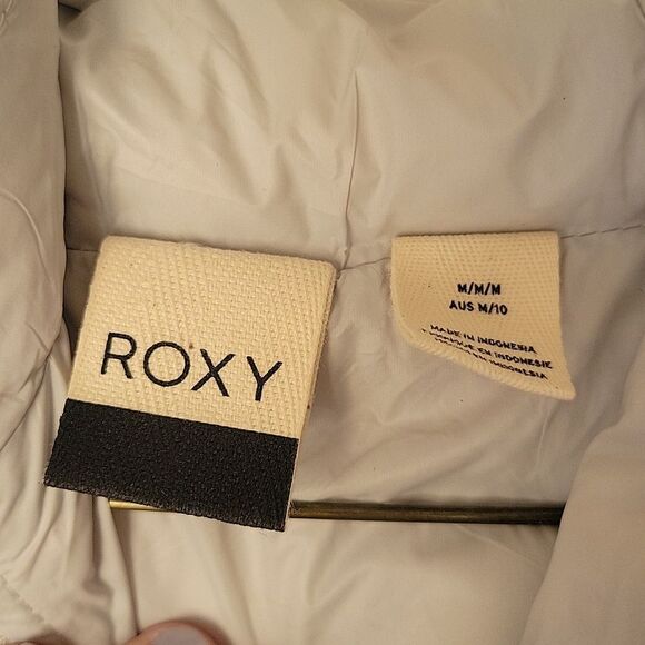 Roxy Puffer Jacket M Women's Lightweight Light Gray Lightweight - Picture 4 of 6